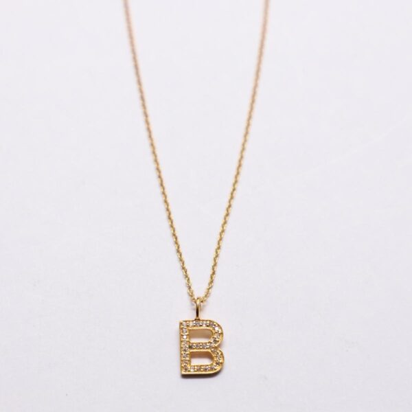 Pendent Gold, Black & Silver B Alphabet