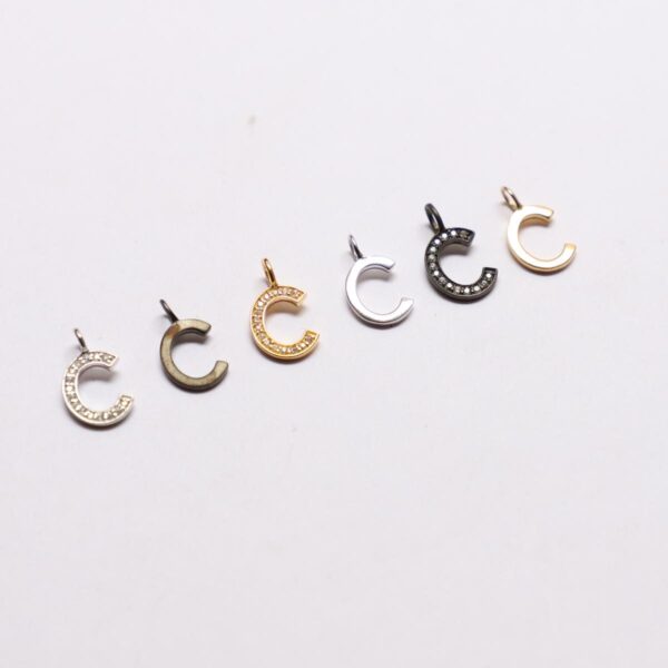 Pendent Gold, Black & Silver C Alphabet - Image 2