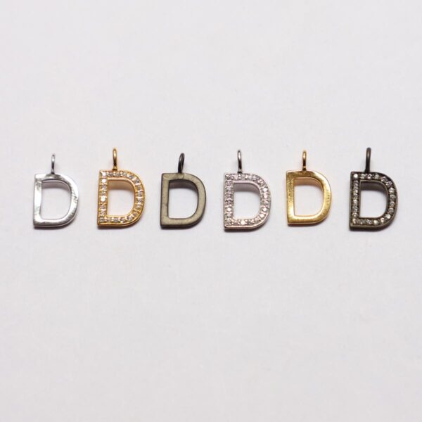 Pendent Gold, Black & Silver D Alphabet