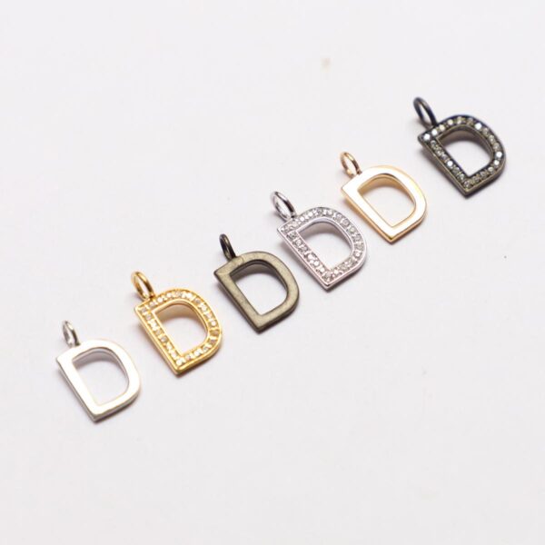 Pendent Gold, Black & Silver D Alphabet - Image 2