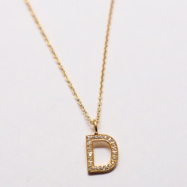 Pendent Gold, Black & Silver D Alphabet - Image 4