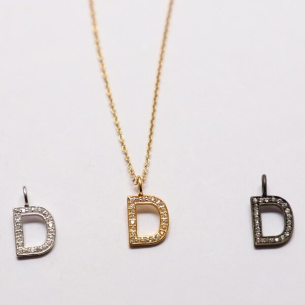 Pendent Gold, Black & Silver D Alphabet - Image 5