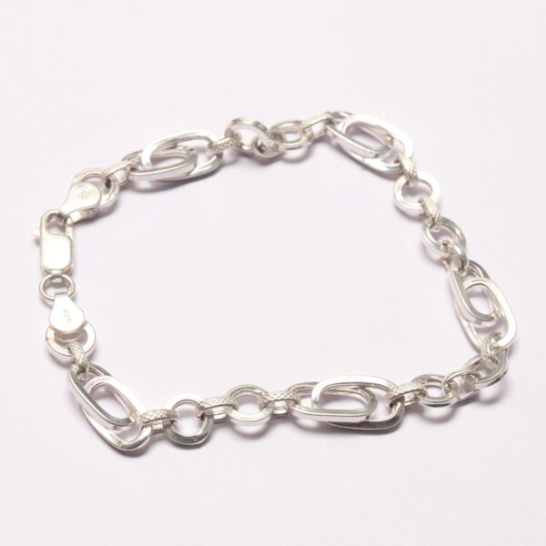 Silver Oval Shape Kadi Chain Bracelet - Image 2