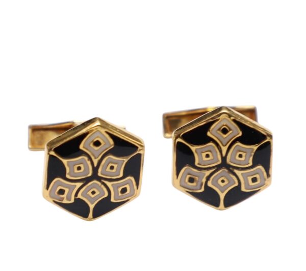 Floral Hexagen Off White & Black Cuffling