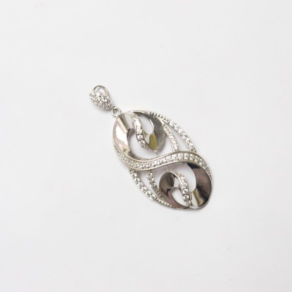 Gold Plated Oval S Shaped Filigree Pendent Set - Image 3