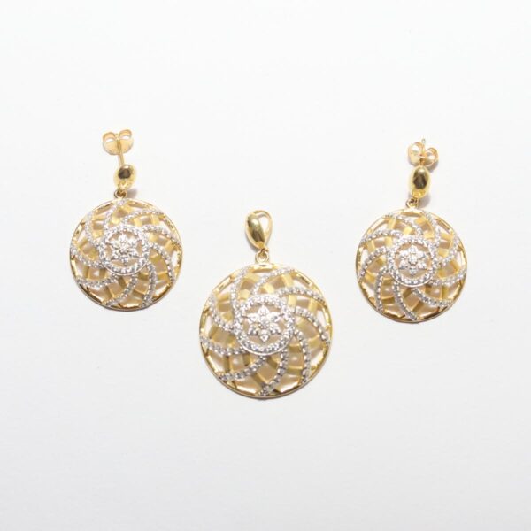 Gold & Silver Plated Fancy Filigree Pendent Set