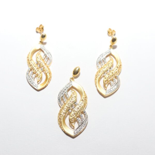 Gold Plated Classic Style Filigree Pendent Set - Image 2