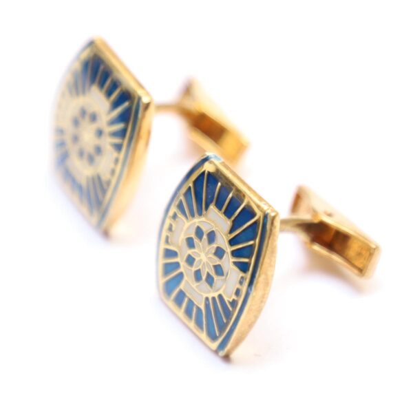 Floral RECTANGLE Blue & Off White Cuffling - Image 2