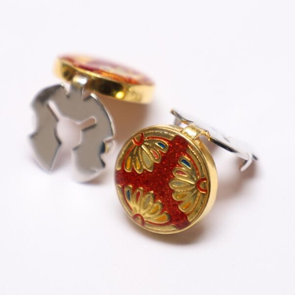 Round Flower Multi Colour Cuf Button - Image 4