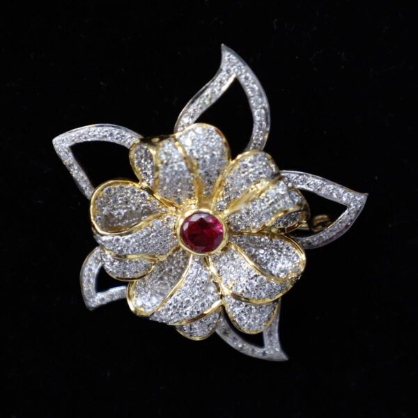 Brooch Gold Flower - Image 5