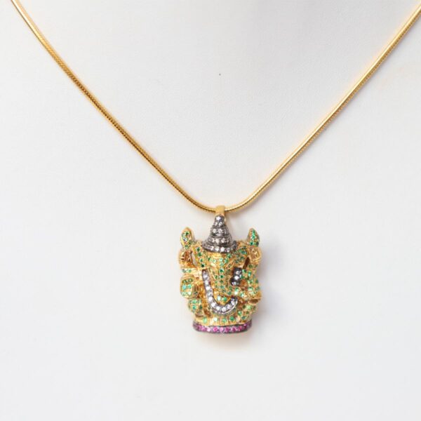 Pendent Gold, Black Ganesh JI