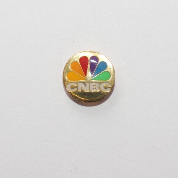 Round CNBC Logo Multi Colour Cuf Button