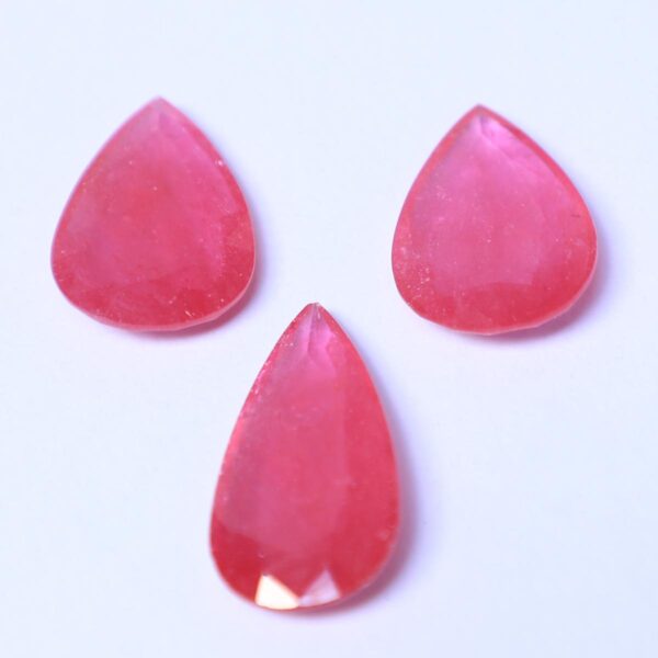 Ruby (Glassfilled) Pear Shape 3 Pcs Set