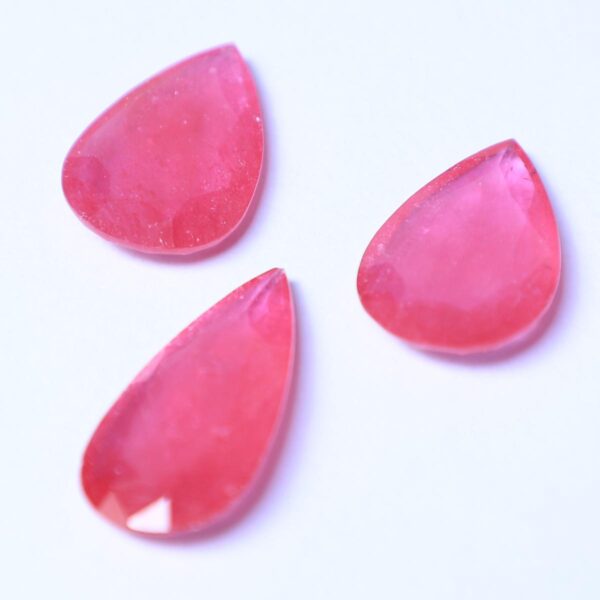 Ruby (Glassfilled) Pear Shape 3 Pcs Set - Image 2