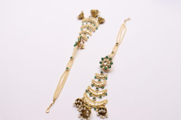 Kundan Dangler with Diamond , Diamond Polki, Emerald & Pearl