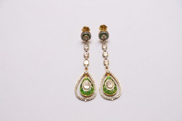 Gold Dangler with Diamond & Diamond Polki - Image 3