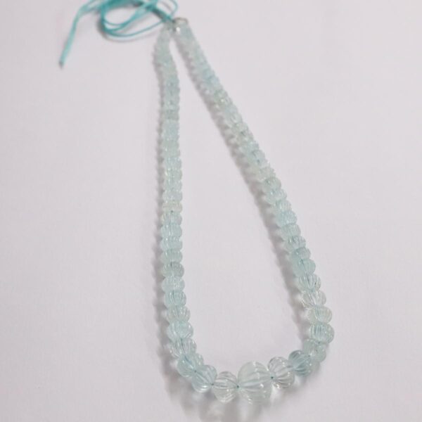 Aquamarine Melon Carving Beads