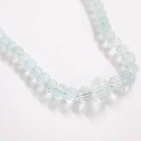 Aquamarine Melon Carving Beads - Image 4