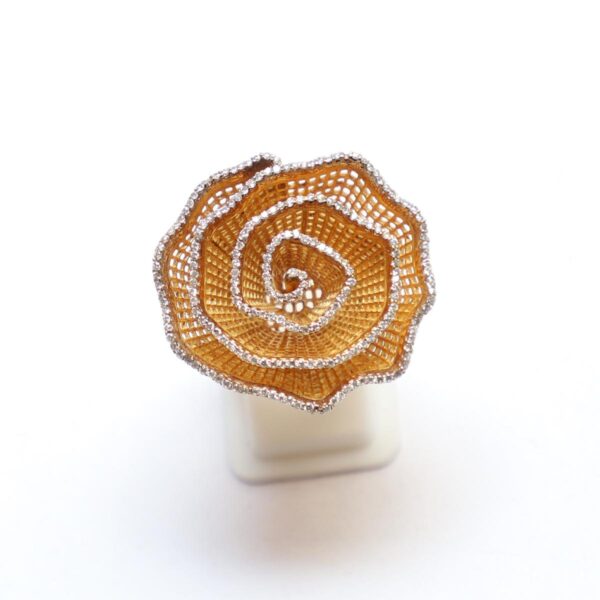 Diamond Studded Gold Ring - Image 3