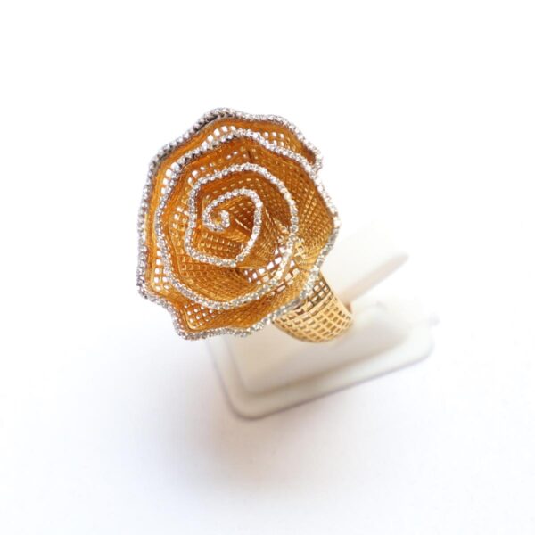 Diamond Studded Gold Ring - Image 4