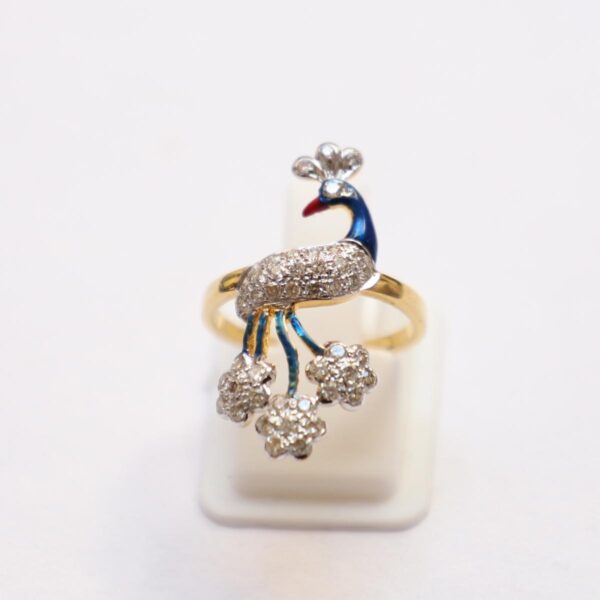 Diamond Studded Peacock Ring - Image 6