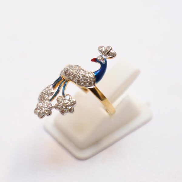 Diamond Studded Peacock Ring - Image 5