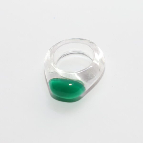 Rock Crystal With Green Onyx Ring No. 16 - Image 3