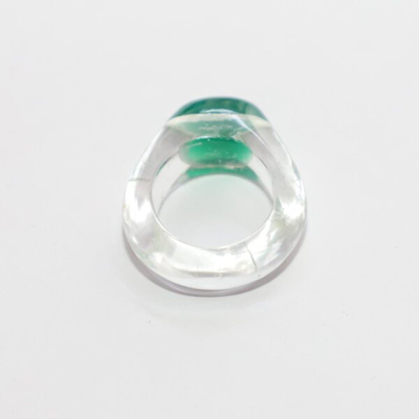 Rock Crystal With Green Onyx Ring No. 16 - Image 4