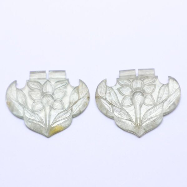 Aquamarine mughal carving 2 Pcs Set