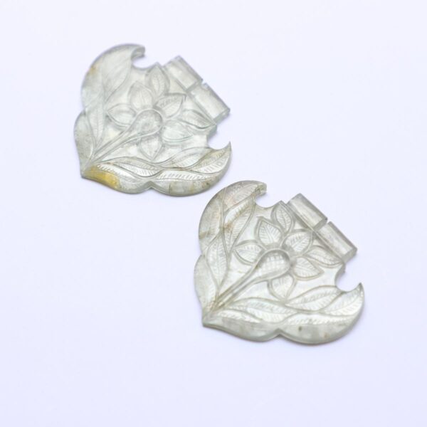 Aquamarine mughal carving 2 Pcs Set - Image 2