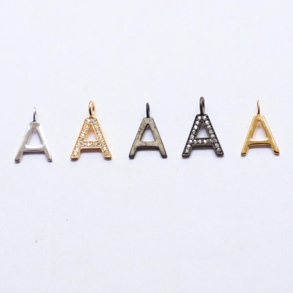 Pendent Gold, Black & Silver A Alphabet