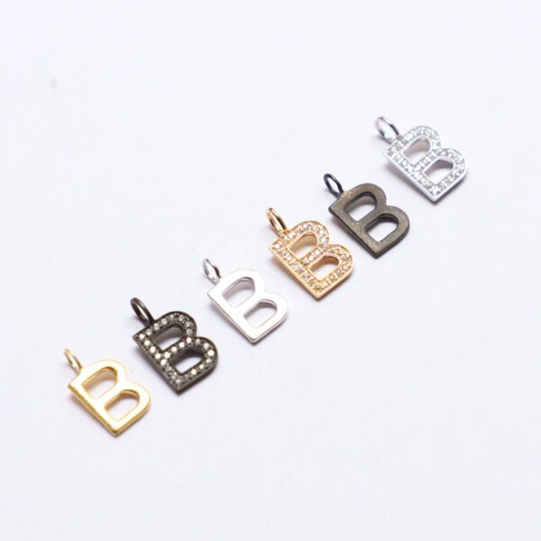 Pendent Gold, Black & Silver B Alphabet - Image 4