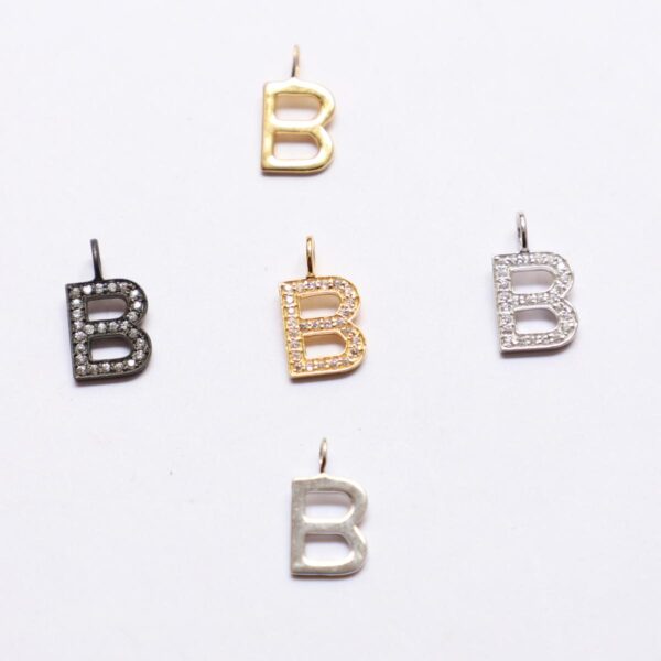 Pendent Gold, Black & Silver B Alphabet - Image 5