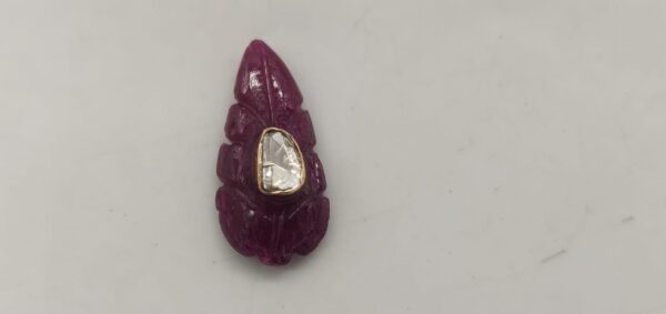 Ruby Uncut Diamond 14 K Gold Gemstone - Image 4