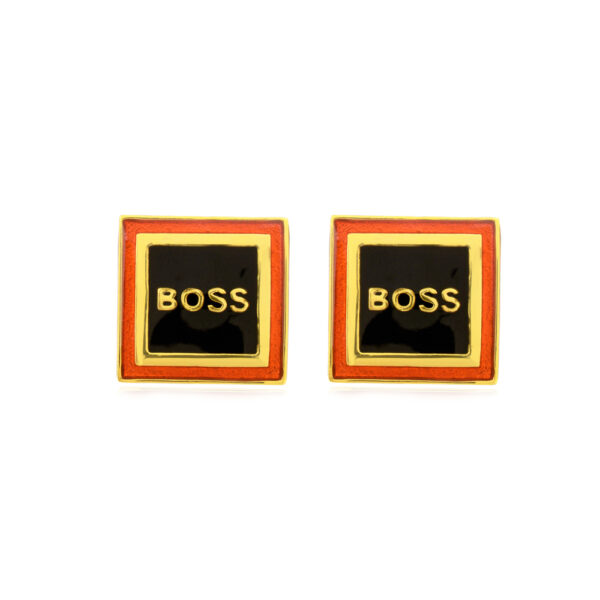 Boss Cufflinks | Black & Red Enamel Sterling Silver Cufflinks | Handcrafted Men's Accessories | Unique Cufflinks | Shirt Cufflinks For Her - Image 4