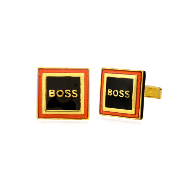 Boss Cufflinks | Black & Red Enamel Sterling Silver Cufflinks | Handcrafted Men's Accessories | Unique Cufflinks | Shirt Cufflinks For Her - Image 3