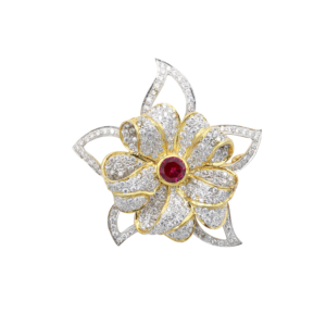 Handmade Vintage Sterling Silver Flower Brooch